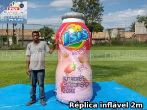 replica gigante inflável promocional iogurte isis morango